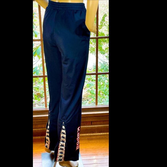 ▪️VTG▪️KAPPA▪️90's Y2K Navy Zipper Hem Embroidered Appliqué Logo Jogger Pants - Picture 2 of 8